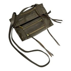 Silver Metallic Botkier Triple Zip Crossbody Bag Purse